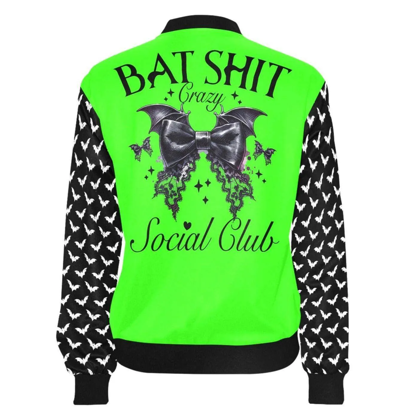 Bat Shit Crazy Social Club Womens Bomber Jacket