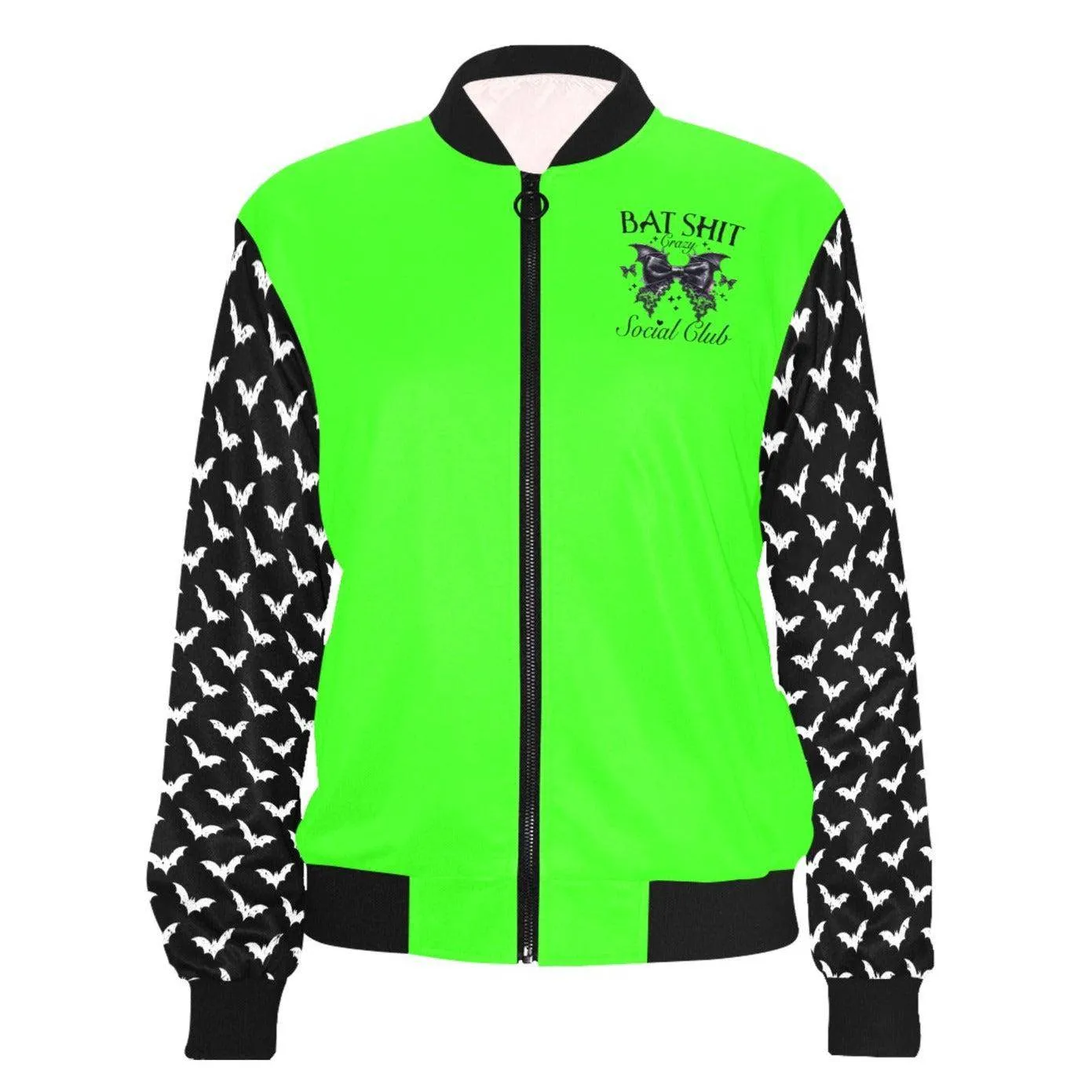 Bat Shit Crazy Social Club Womens Bomber Jacket