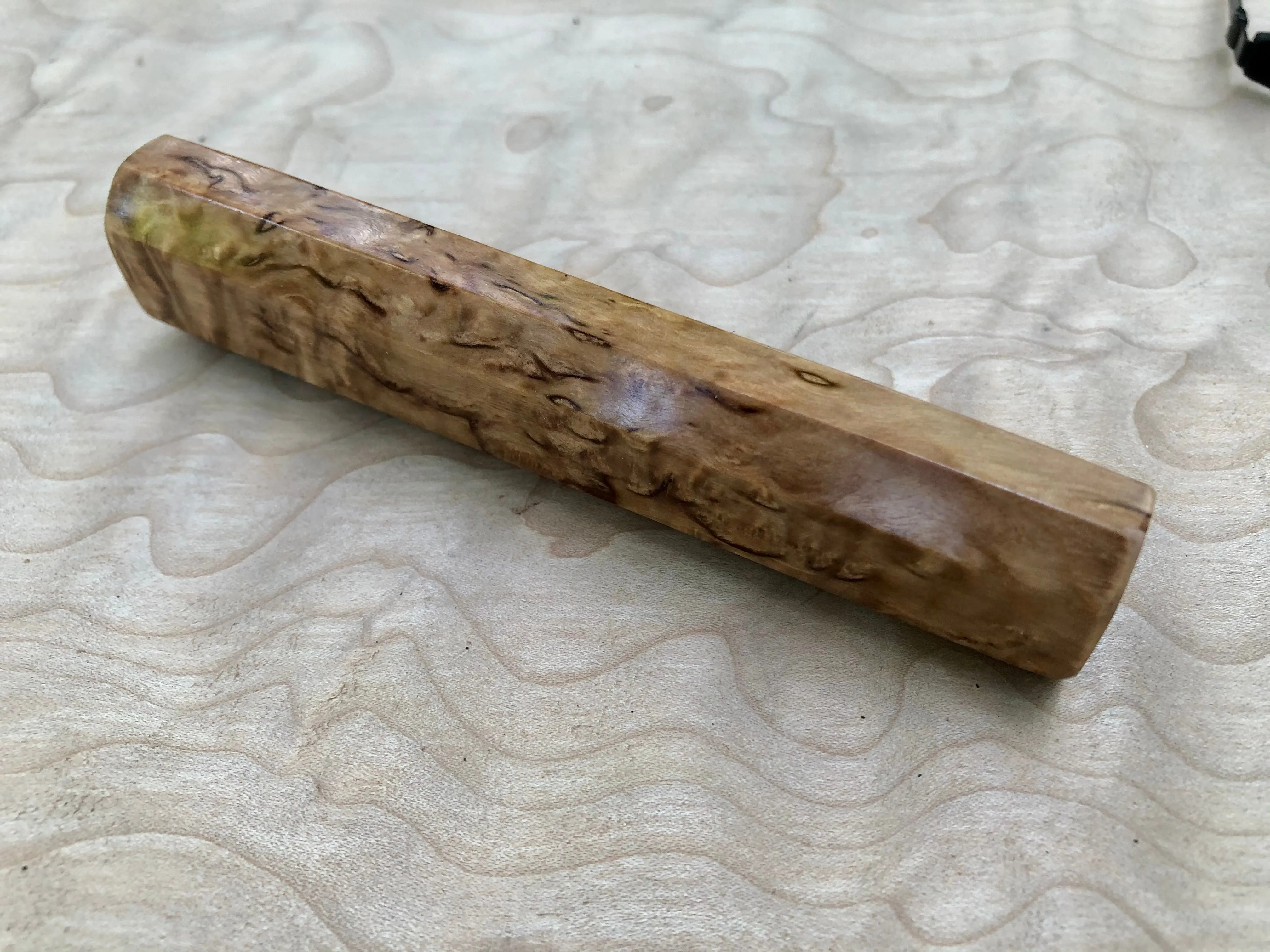 Custom Japanese Knife Handle (Wa Handle) - Mono Masur Birch