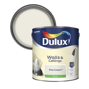 Dulux Silk Emulsion Paint For Walls And Ceilings - Fine Cream 2.5L