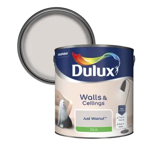 Dulux Silk Emulsion Paint For Walls And Ceilings - Just Walnut 2.5L