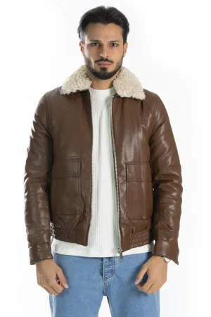 Giubbotto Uomo Bomber Ecopelle Imbottito Art. Gb118