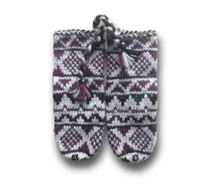 Goa Wool Mittens - Burgundy