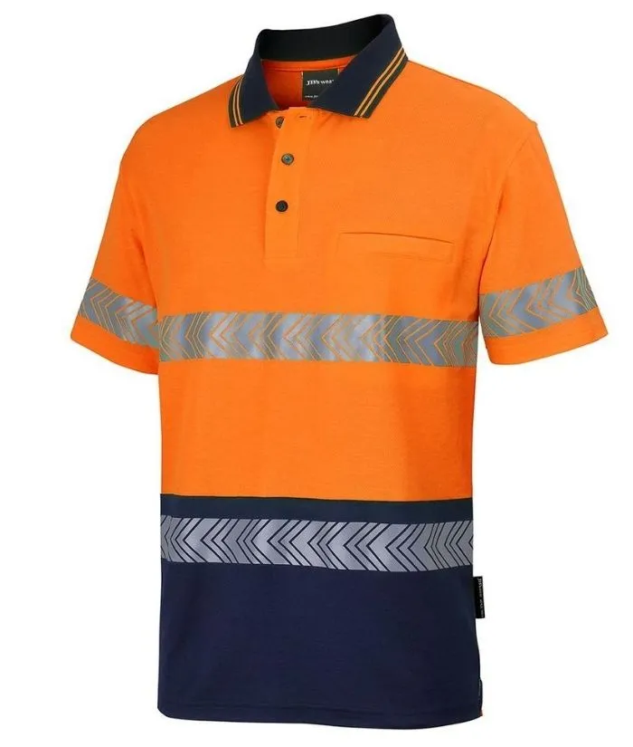 Hi Vis (D N) Cotton Back, Polo with Segmented Tape