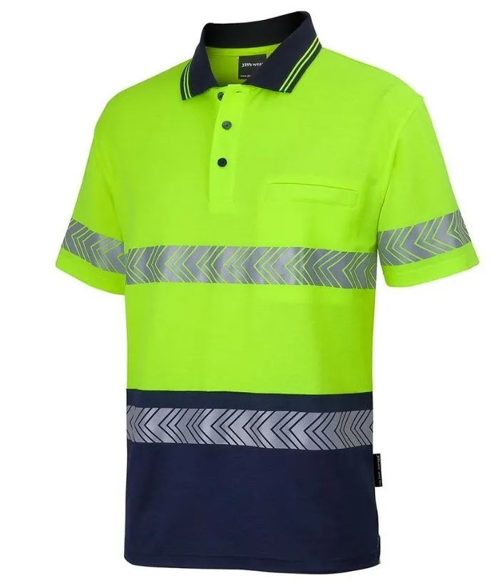 Hi Vis (D N) Cotton Back, Polo with Segmented Tape