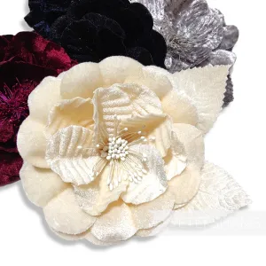 'Marisol' 12cm Velvet Millinery Hat Flower Mount