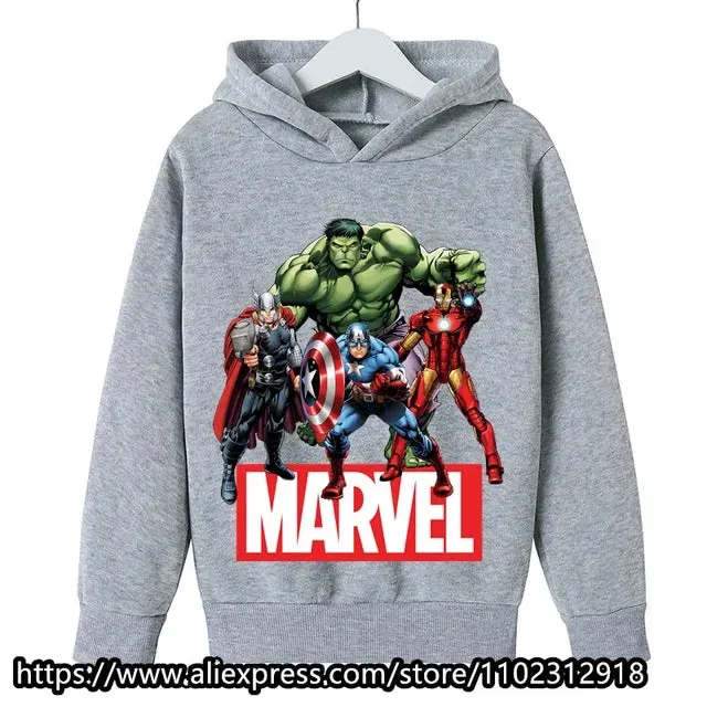 Marvel- Spiderman Hoodies Boys Girls Sweatshirts For Autumn Spring Print Cotton Children's Tops Sweaters Kids Sport Hoodie 2023