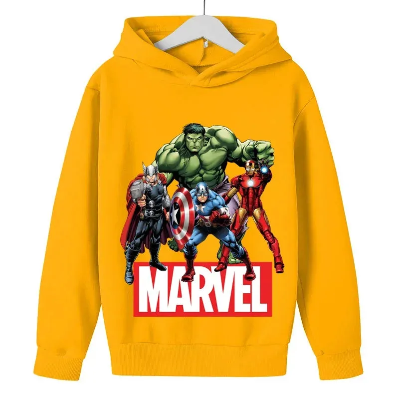 Marvel- Spiderman Hoodies Boys Girls Sweatshirts For Autumn Spring Print Cotton Children's Tops Sweaters Kids Sport Hoodie 2023