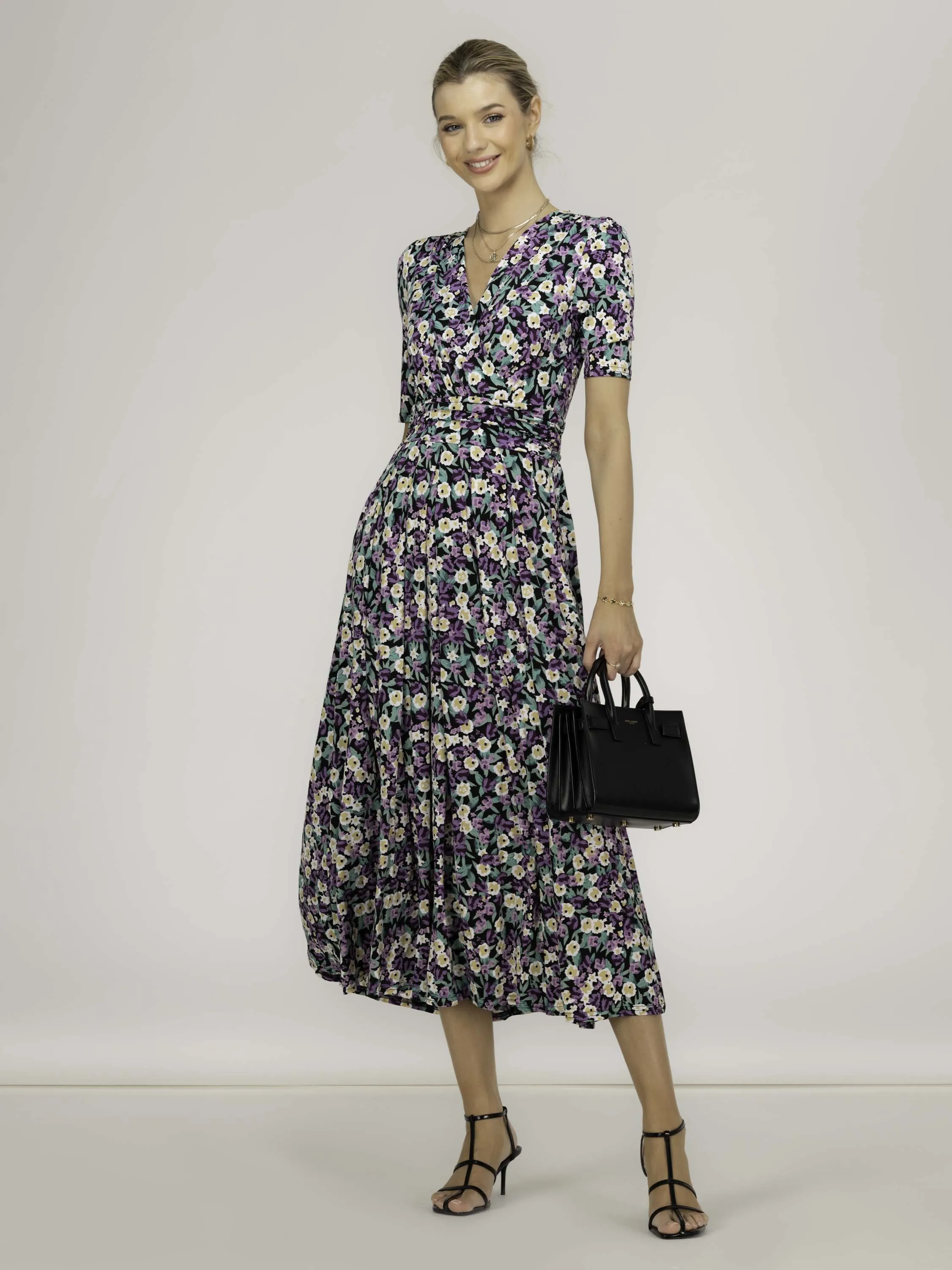 Molly Jersey Maxi Dress, Purple Floral