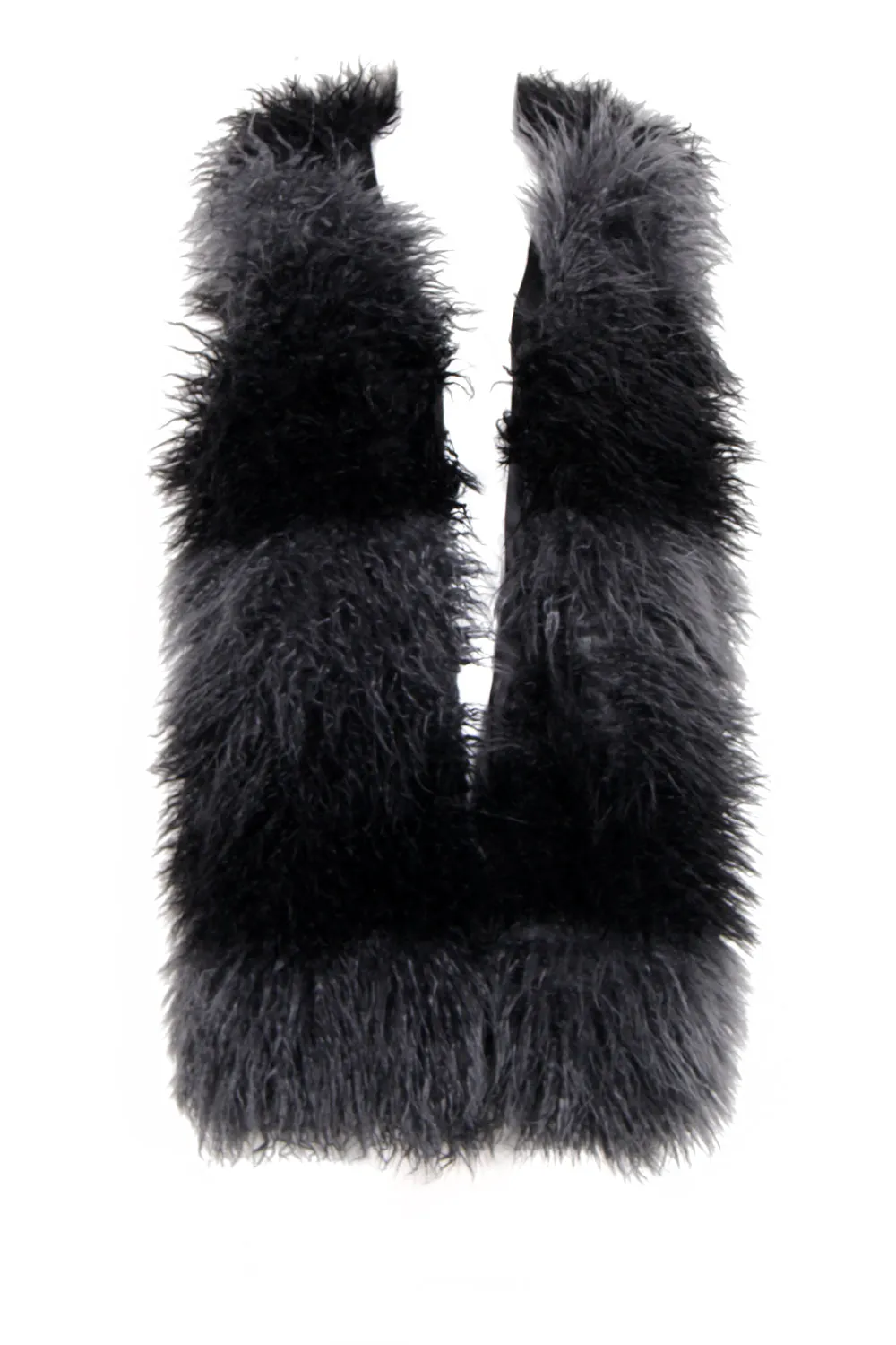 Multi Colour Shaggy Mongolian Faux Fur Gilet