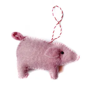 Pig Ornament, Felt Wool