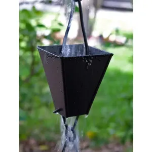 Rain Chains Square Tapered Cups-Black