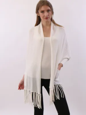 Sleeved Fringed Shawl