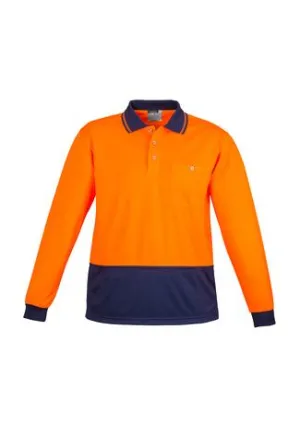 Unisex Hi Vis Basic Spliced Polo - Long Sleeve