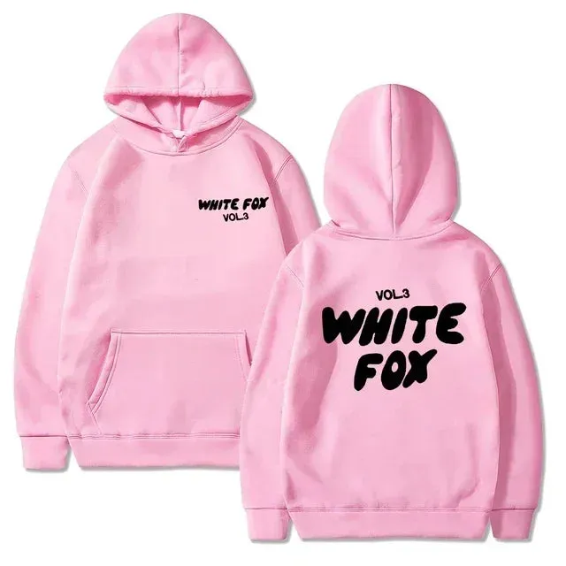 White Fox women's hoodie loose fitting hoodie wool thick letter print Men Sweatshirts