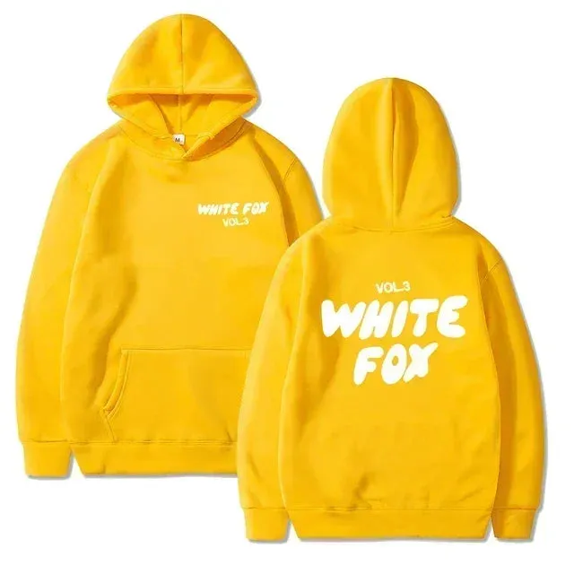 White Fox women's hoodie loose fitting hoodie wool thick letter print Men Sweatshirts